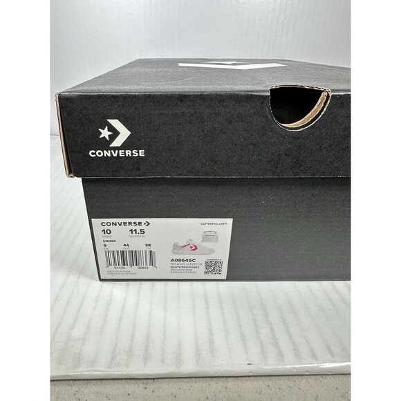 Size 10 Mens Converse Pro Blaze Classic Retro '90s White Red Egret Shoes A08645C - Picture 8 of 8